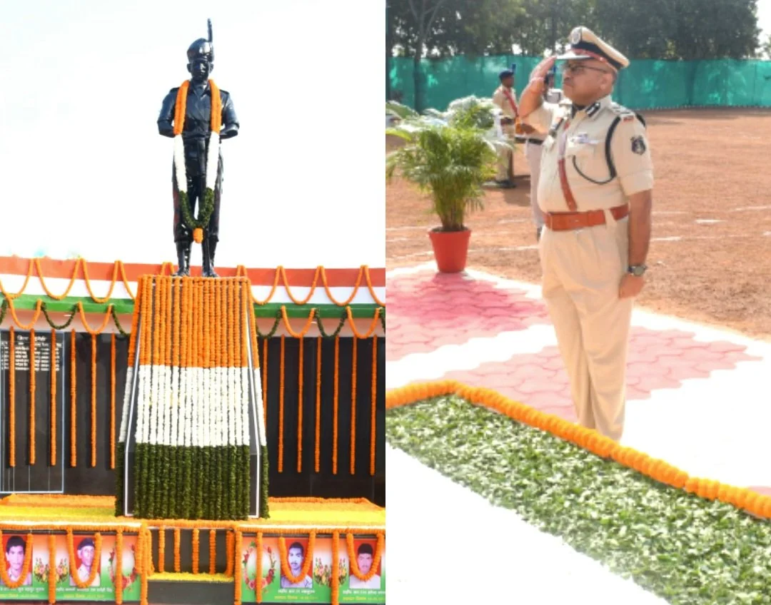 पुलिस स्मृति दिवस पर शहीद जवानों को दी गई श्रद्धांजलि, शहीद परिवारों का किया गया सम्मान ..